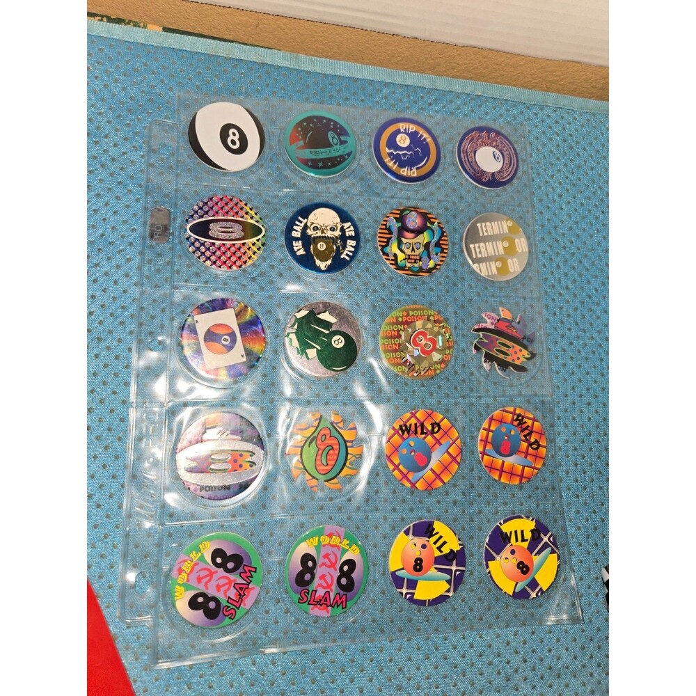 1990s Lot of 20 8 Ball Pogs Slammer Whammers Milk Caps Lot #4